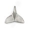 28x27mm Antique Silver Plated Whale Tail Pendant (Package of 1)